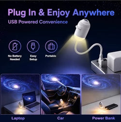 Galaxy Star Projector Night Light – 360° with 6 Interchangeable Film Lens